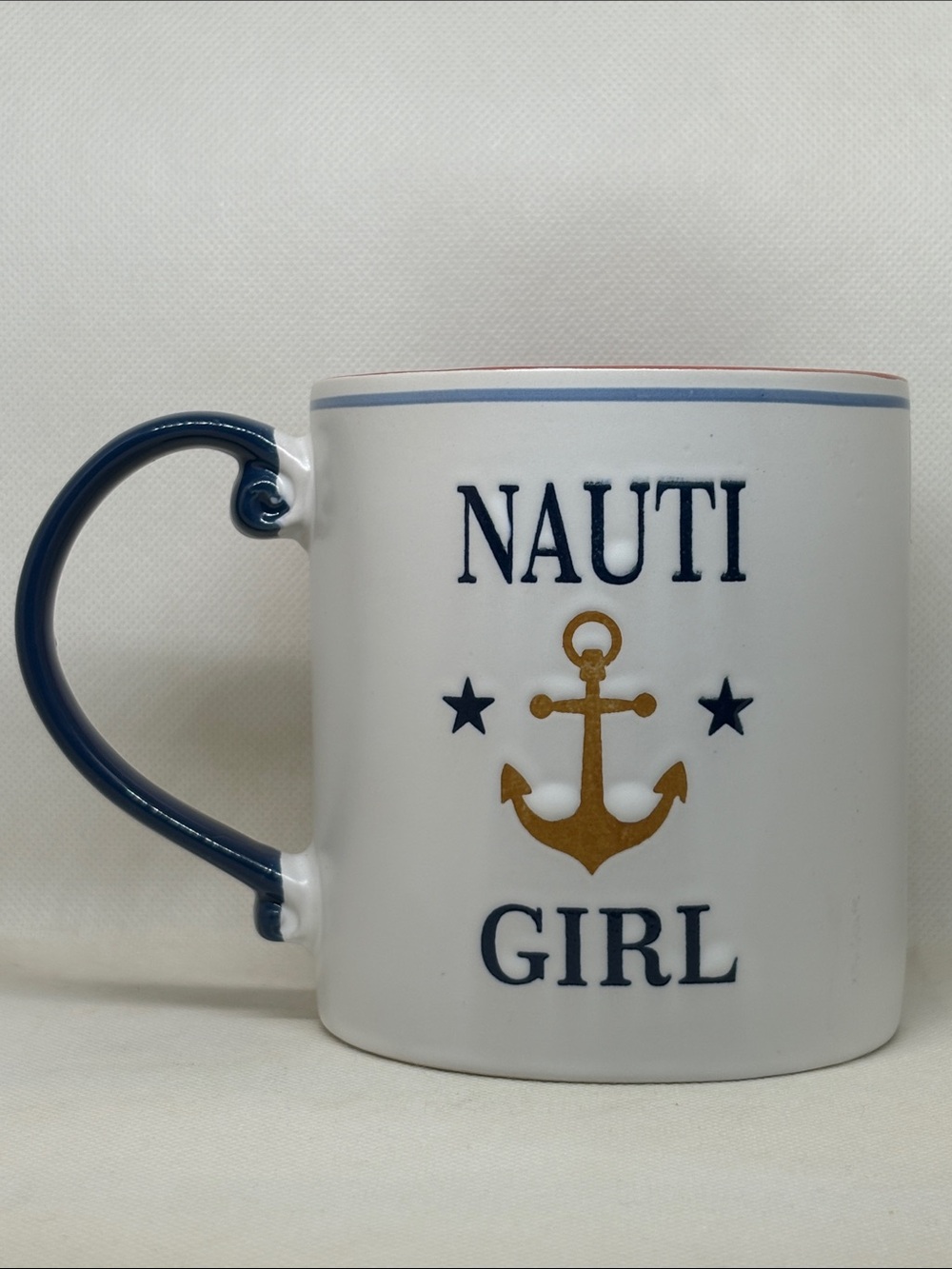Hamptons Coastal Nautical Boating Anchor NAUTI GIRL Coffee Cup by I ❤️ it NWT